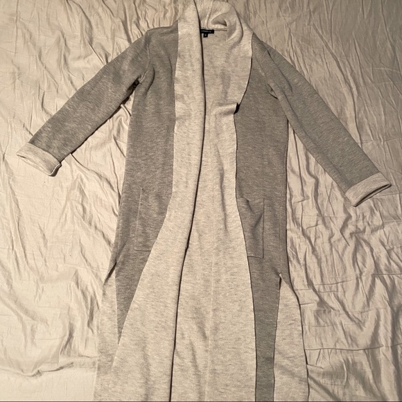 Dynamite Sweaters - Long Grey and Off-white Cardigan